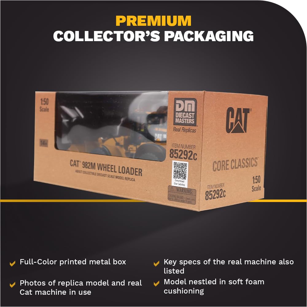 CAT Caterpillar 982M Wheel Loader with Operator High Line Series 1/50 Diecast Model by Diecast Masters