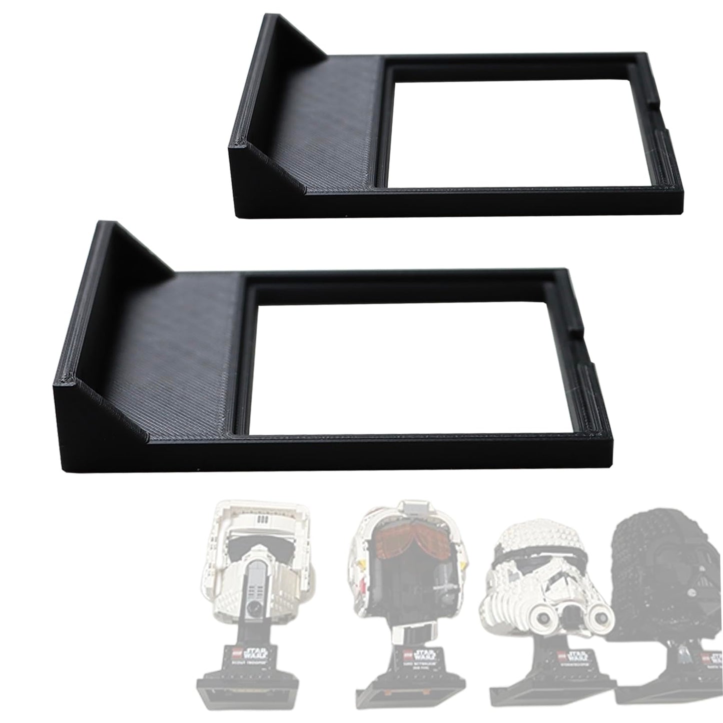 Teyouyi 2Pcs Wall Mount For Lego Star Wars Helmet Display Shelf For Lego Star Wars Helmet Compatible With All Standard Lego Helmets Black