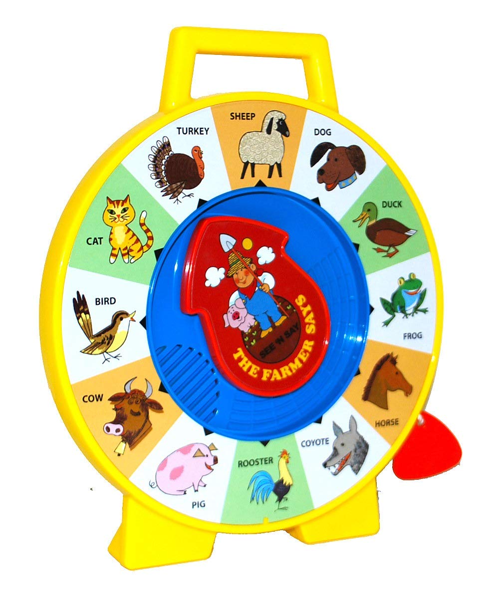 Fisher Price Classics - Farmer Says See 'N Say - Vintage Learning Toy, Sounds And Animals, Interactive Retro Game For Kids, Girls, Boys, Baby, Preschoolers, Toddlers, Unisex Ages 18 Months +