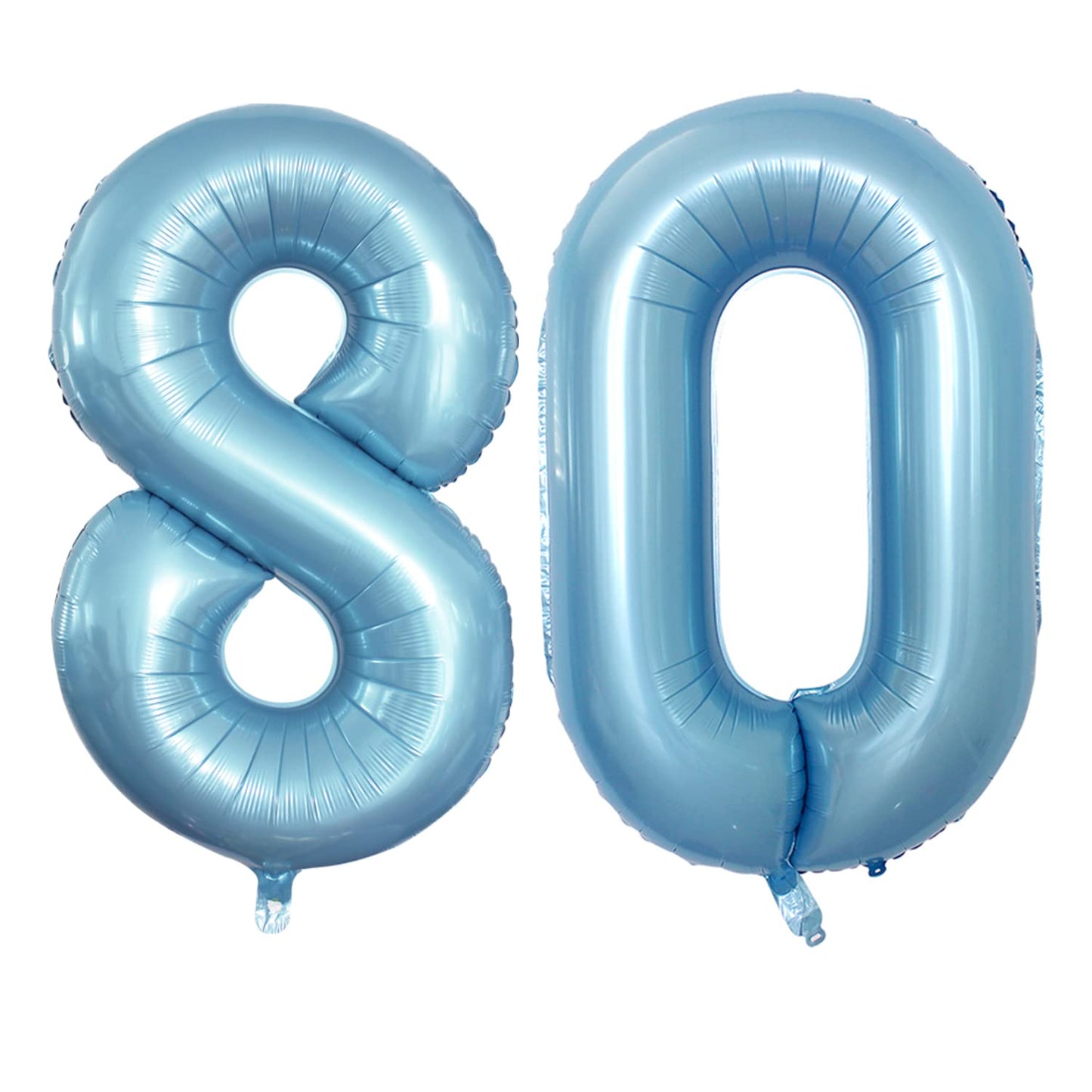 Goer Number 80 Balloons For 80Th Birthday Party Decorations,42 Inch Jumbo Foil Helium Balloons For 80Th Anniversary (Light Blue)