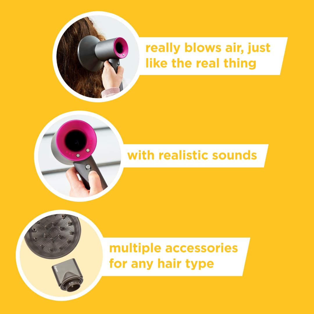 Casdon 73252 Dyson Supersonic Styling Set | Interactive Toy Hairdryer For Children Aged 3 Years & Up | Looks And Works Like The
