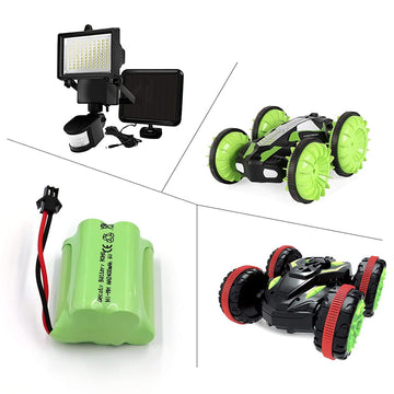 Gecoty Ni-MH Battery Pack, 6V 2400mAh Rechargeable AA Battery Pack with SM 2P Plug and USB Charger Cable for Amphibious RC Car,