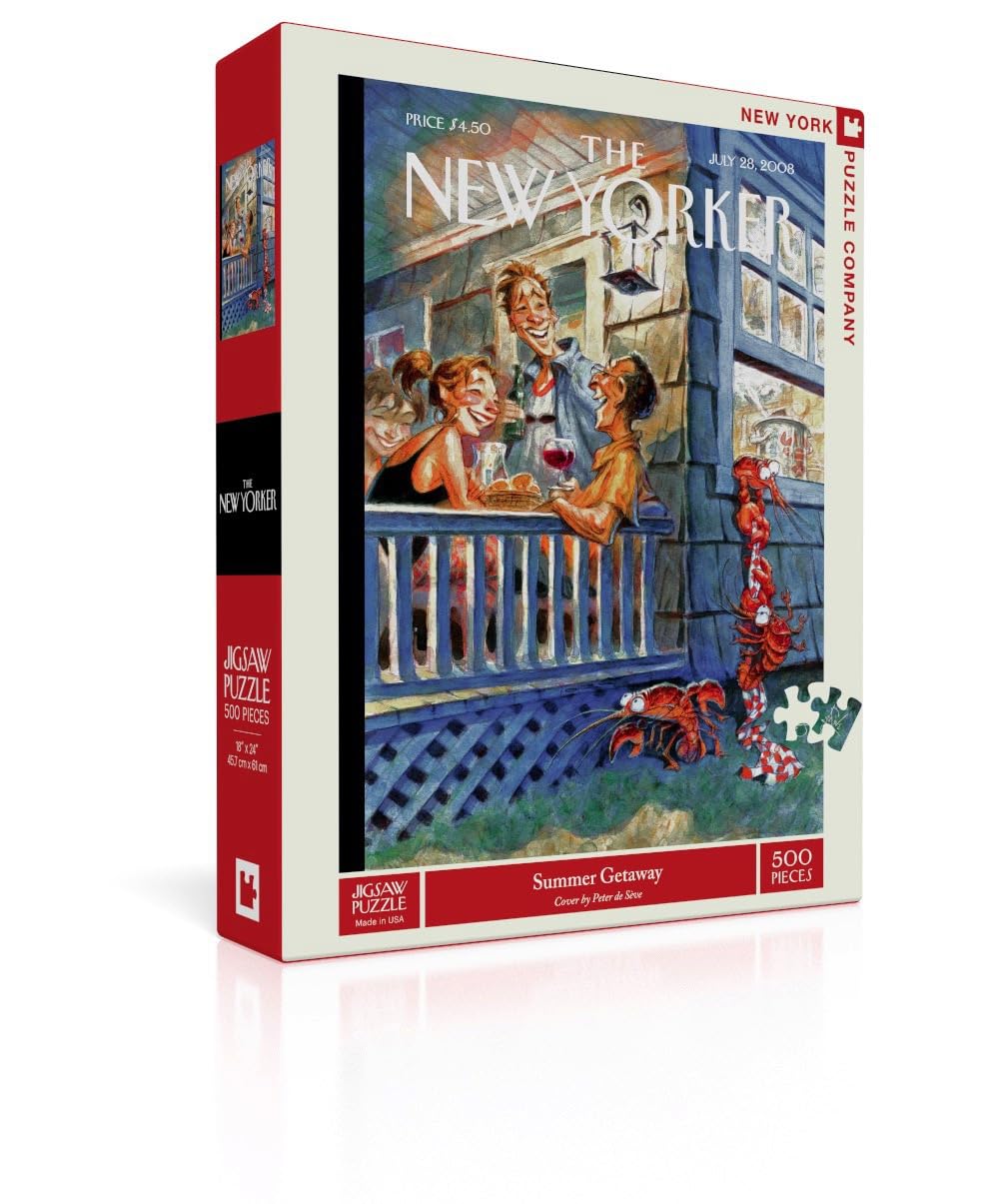 New York Puzzle Company - New Yorker Summer Getaway - 500 Piece Jigsaw Puzzle for Adults by Peter de Sve