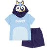 Bluey Little Boys Hooded Cosplay T-Shirt And French Terryshorts Outfit Set 7-8