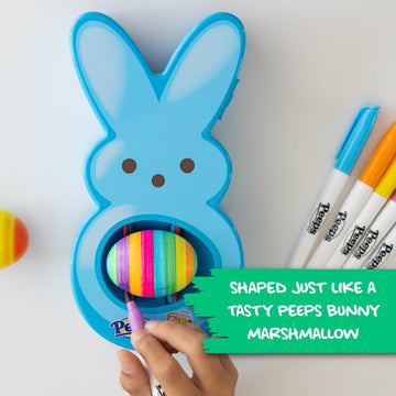 The Eggmazing Egg Decorator - Peeps Bunny - Arts And Craft Set Includes 6 Colorful Quick Drying, Non-Toxic Markers - Blue