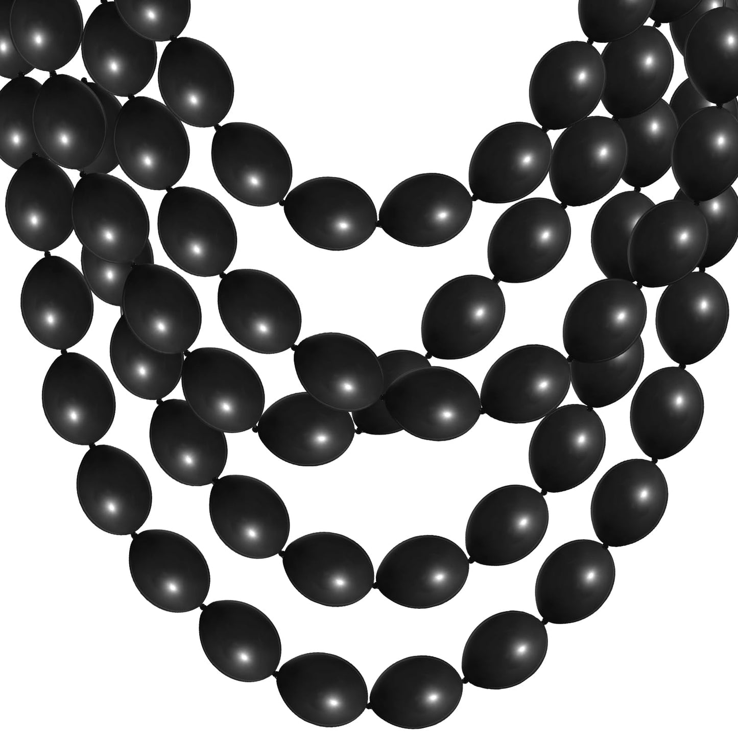 Meanplan 100 Pcs Link Balloon Linking Balloon Latex Linkable Balloons Connected Wedding Party Decoration(Black,6 Inch)