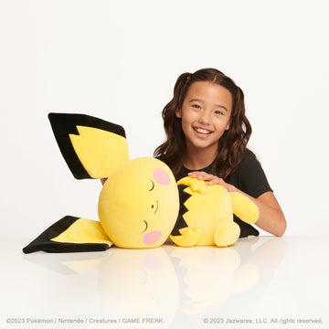 Pokemon Pichu Sleeping Plush - 18-Inch Premium Polyester Toy, Soft Pichu Design, Model PKW4323