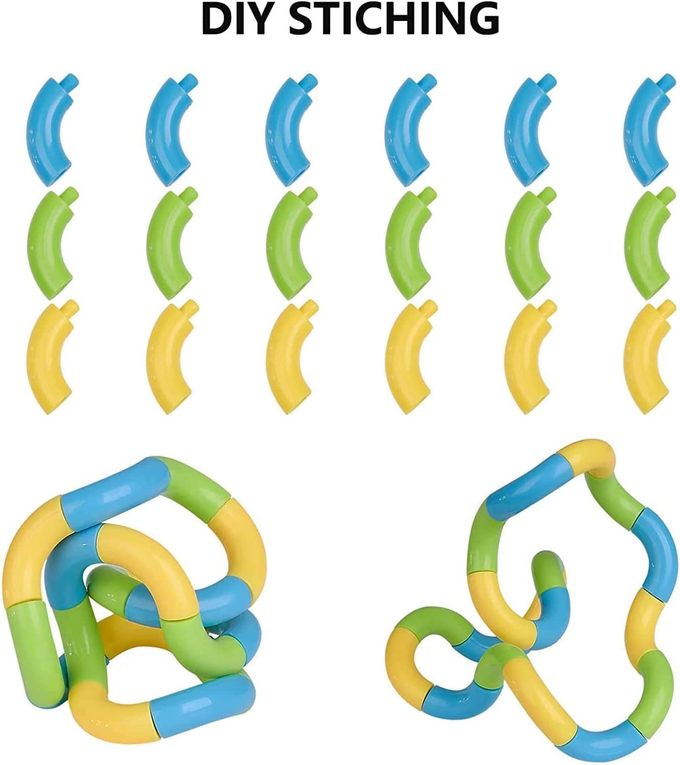 24Pcs Quiet Fidget Toys Sensory Toys For Unique Fidget Experience, Multicolor Twisty Fidget Toys For Relaxation, Brain Imaginati