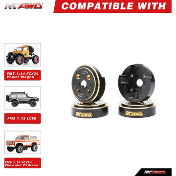 Rcawd Portal Axles Brass Weights 148G For Fms Fcx24 Power Wagon, Smasher,K5 Blazer & Fcx18 Lc80 Land Cruiser 80 Upgrades, 1/24 1