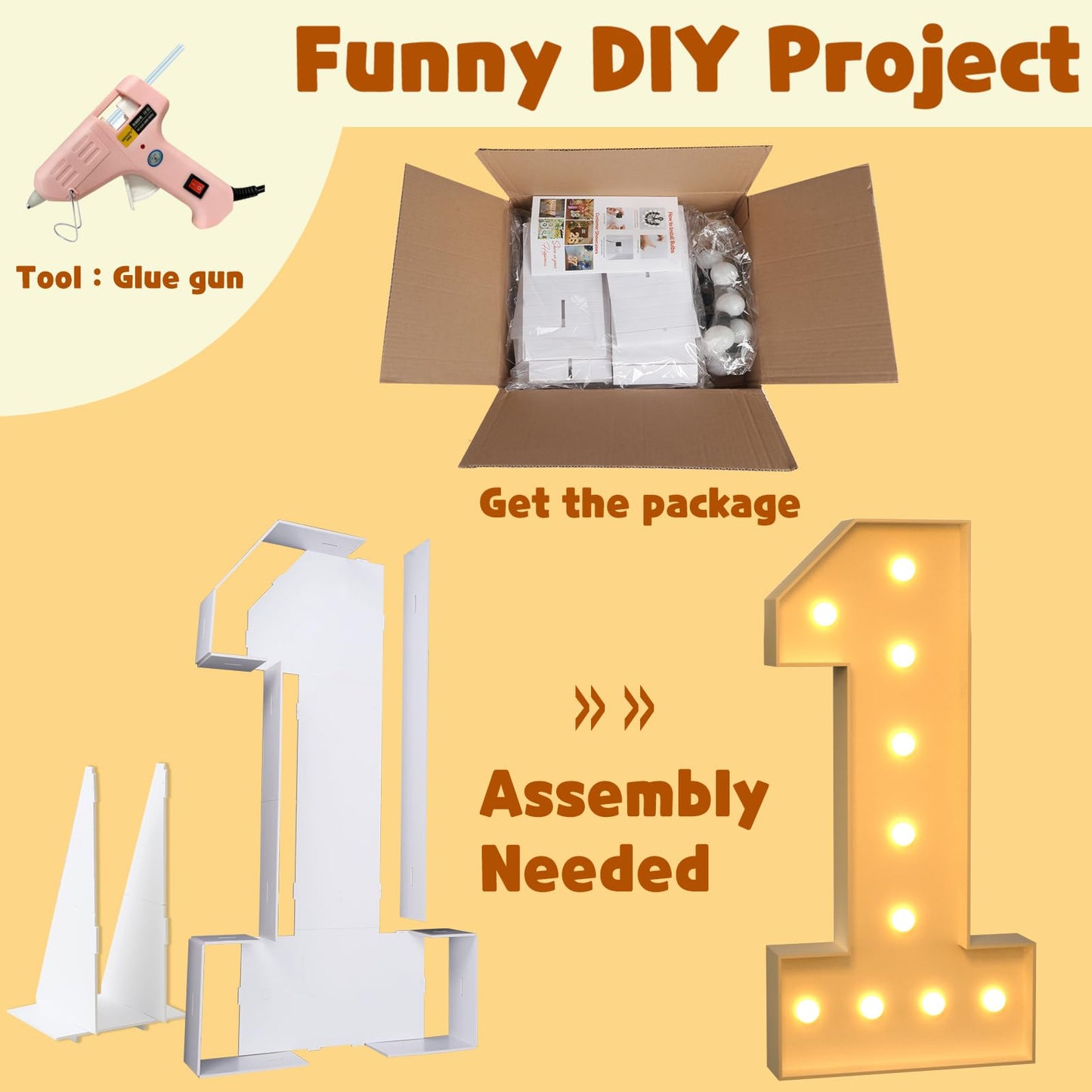Imprsv 4Ft Marquee Numbers, Light Up Numbers For 30Th Birthday Decorations, Marquee Light Up Letters Anniversary Party Decor, Mo