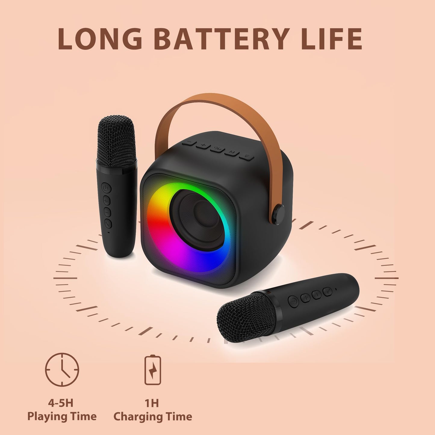 Jeefu Karaoke Machine For Kids, Toys For 3-12 Years Old Girls Gifts, Kids Karaoke Microphone Machine Toy, Best Fun Christmas Bir