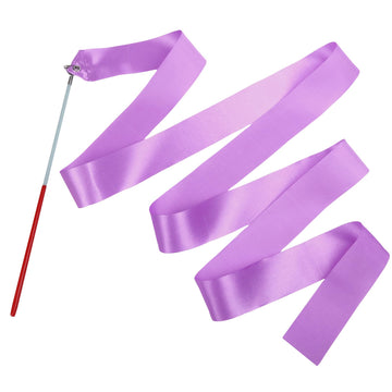 Hiunicorn 12Pcs Light Purple Dance Ribbons Streamer For Kids Ballerina Gymnastics Birthday Party Favors Decoration Supplies, Ribbon Baton Twirling Dance Wands For Girls