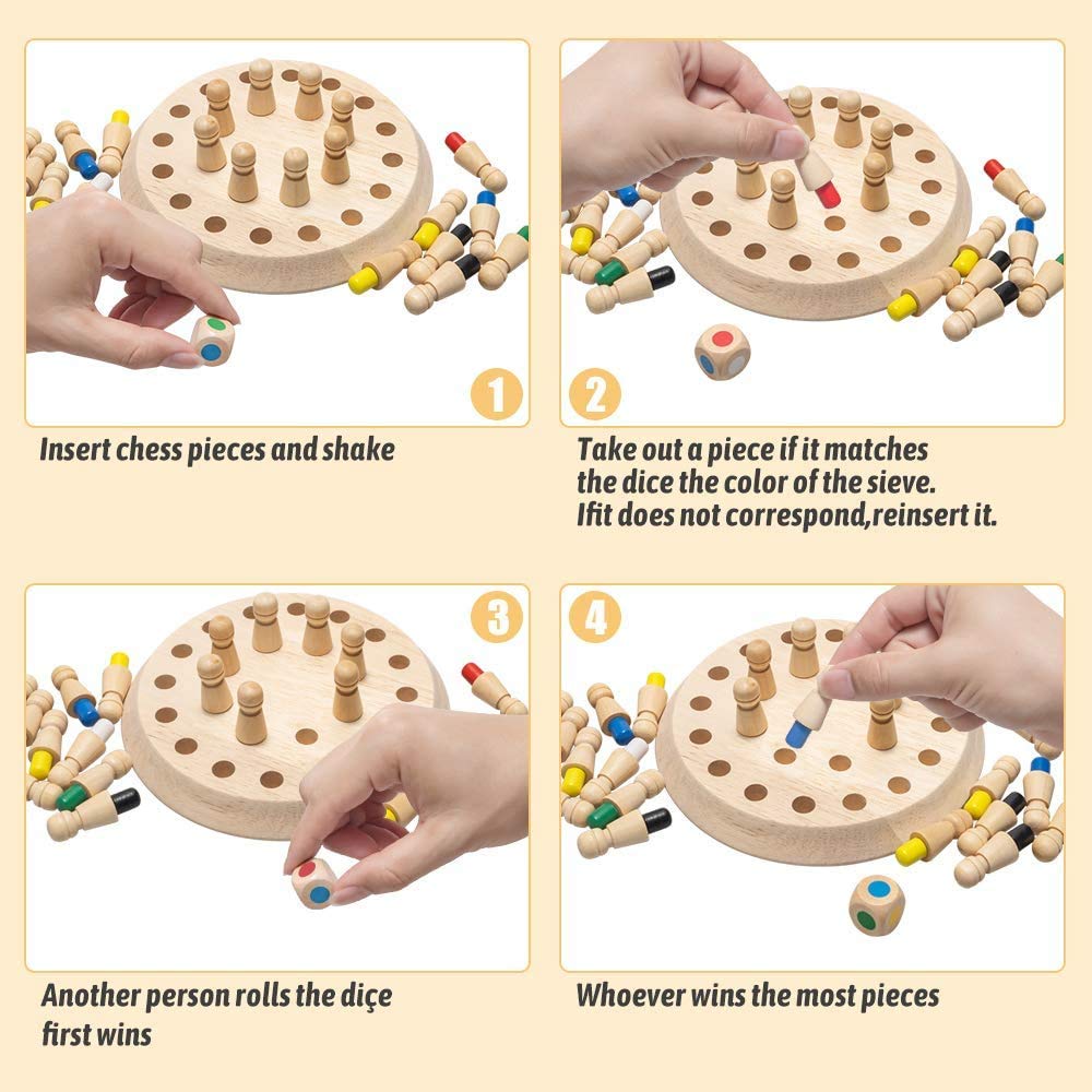 Montessori Material Memory Chess Match Game Small Cylinder Socket Stacking Sorting Sensorial Material For Kids