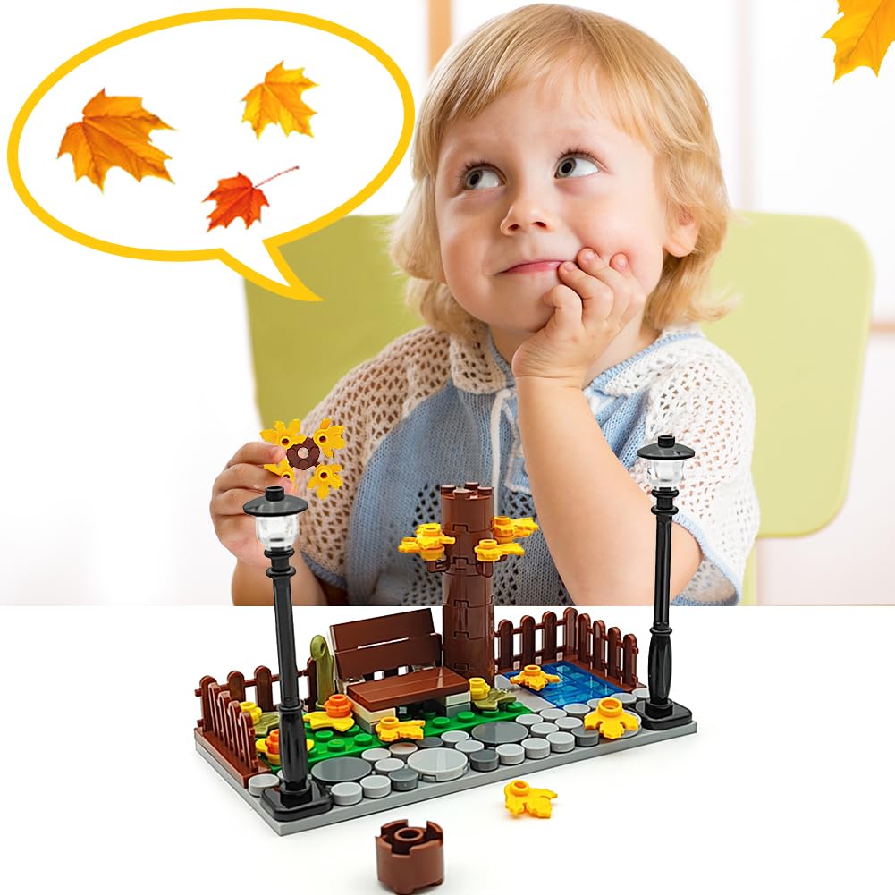 Zhx Cherry Blossom Tree Building Block Sets,Sakura Bonsai Scenenry Garden Accessories Building Bricks Toy Trees Flowers Diy Plan