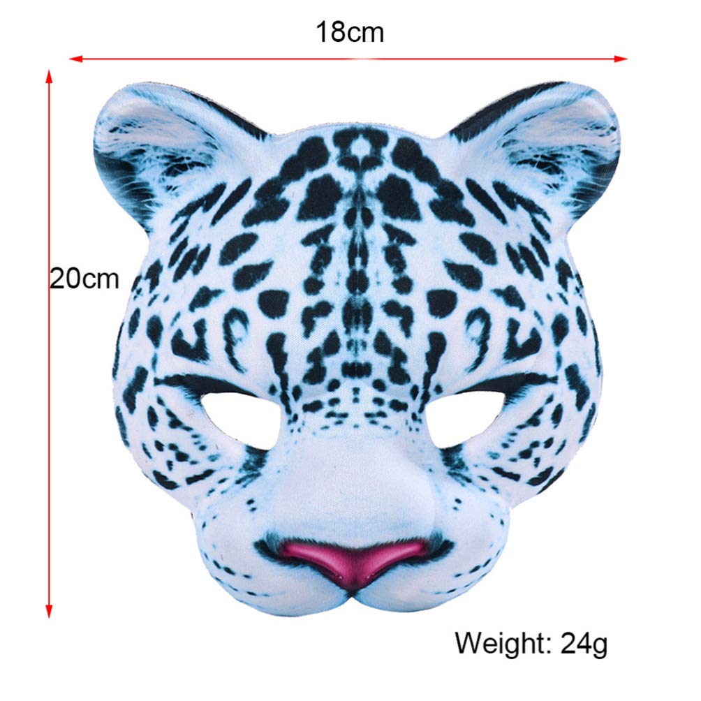 Abaodam Halloween Leopard Half Face Masquerade Masks Animal for Halloween Carnival Party Dress Up Costume Props