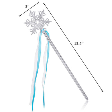 Gejoy Silver Snowflake Magic Wand - 36 Pcs Frozen Snowflake Princess Wand Winter Theme