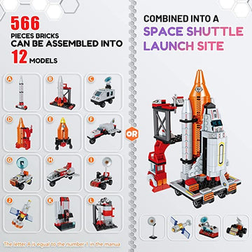 Space Exploration Shuttle Toys For 6 7 8 9 10 11 12 Year Old Boys 12-In-1 Stem Aerospace Building Kit Toy With Heavy Transport R