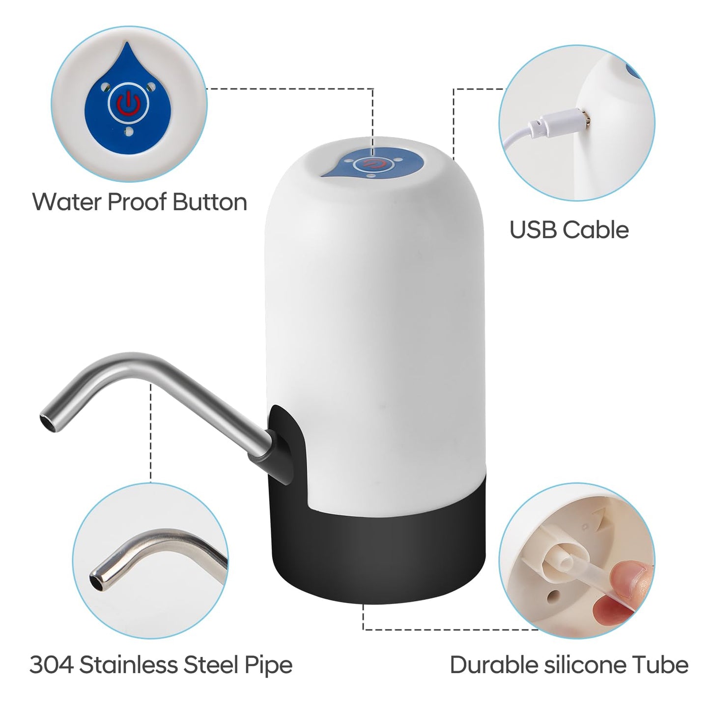 Water Play Table Pump for Kids and Toddlers, Portable Mini Water Pump Summer Outdoor Water Toys, Water Table Accessories