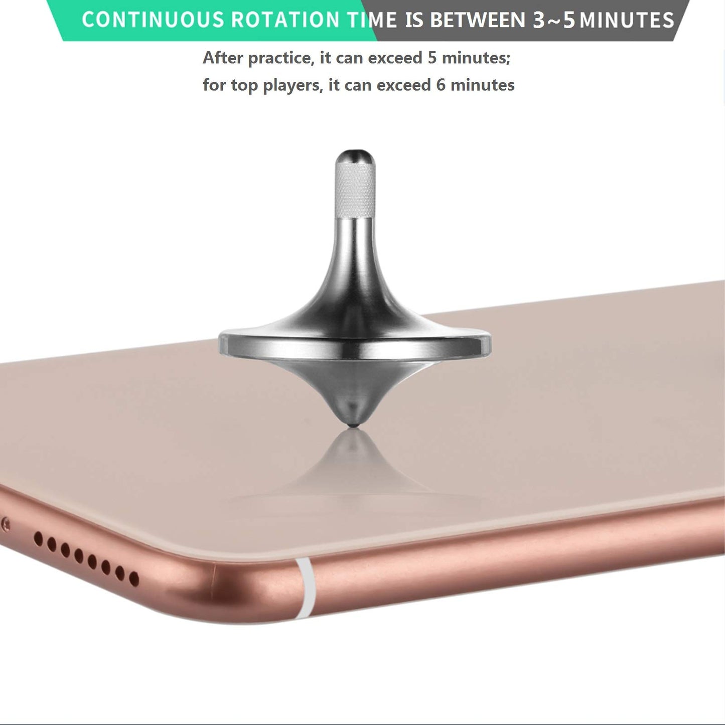 CHEETOP Stainless Steel Spinning Top enhanced Exquisite Perfect Balance Well Made Metal Desk EDC Little Fidget Toy Spin Long Time Over 6 Minutes Great Value (Silver 3PCS Large + Medium + Small)