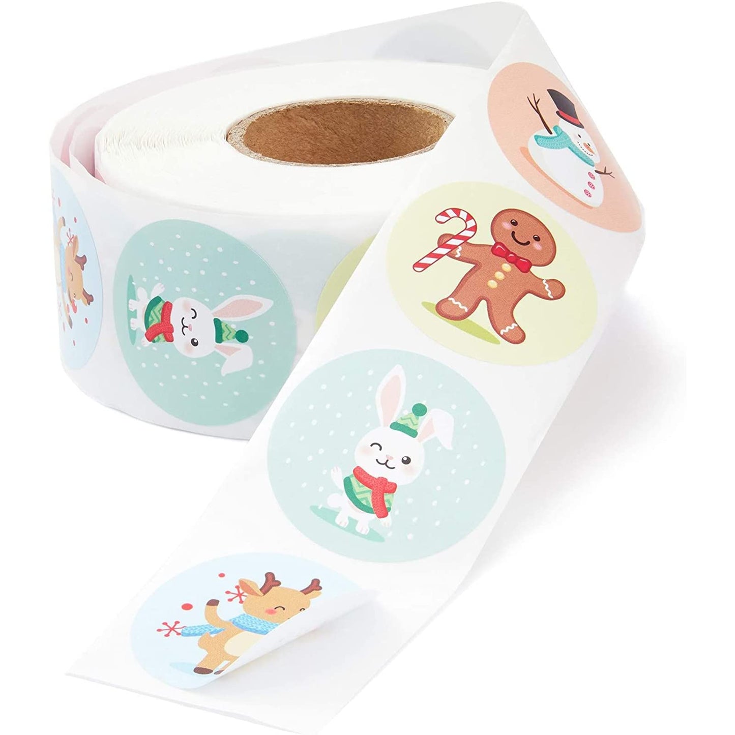 Blue Panda 1000 Count Stickers, Assorted Designs Sticker Roll, Christmas