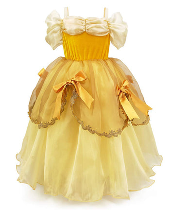Axaxa Belle Princess Dresses For Girls Belle Costume For Girls Dress Up Clothes For Little Girls Cosplay Halloween Gown Party