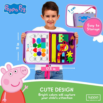 Peppa Pig Toddler Busy Board - Montessori Toys For 1 2 3 4 Year Old, Educational Activity Sensory Board For Preschool Learning F