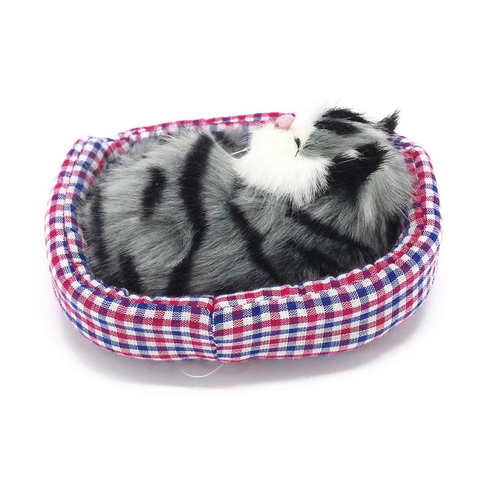 Coolayoung 2Pcs Sleeping Cat In Pet Pad Doll Toy, Mini Kitten In Pet Pad With Meows Sounds Decor For Office Desk Hand Toy Gift F