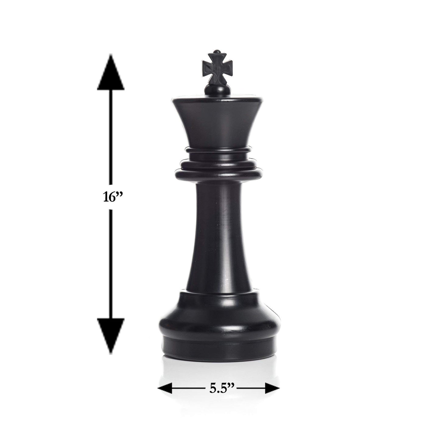 Megachess Large Premium Chess Pieces Complete Set With 16 Inch Tall King - Black And White