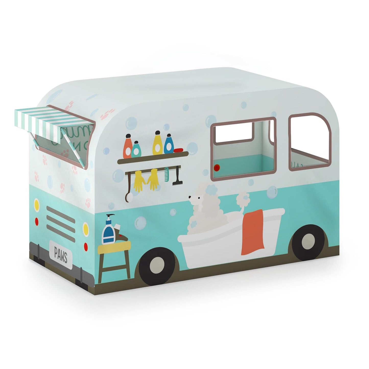 Martha Stewart Kids' Pet Grooming Van Play Tent - Indoor Playhouse for Children for Pretend Play Activities