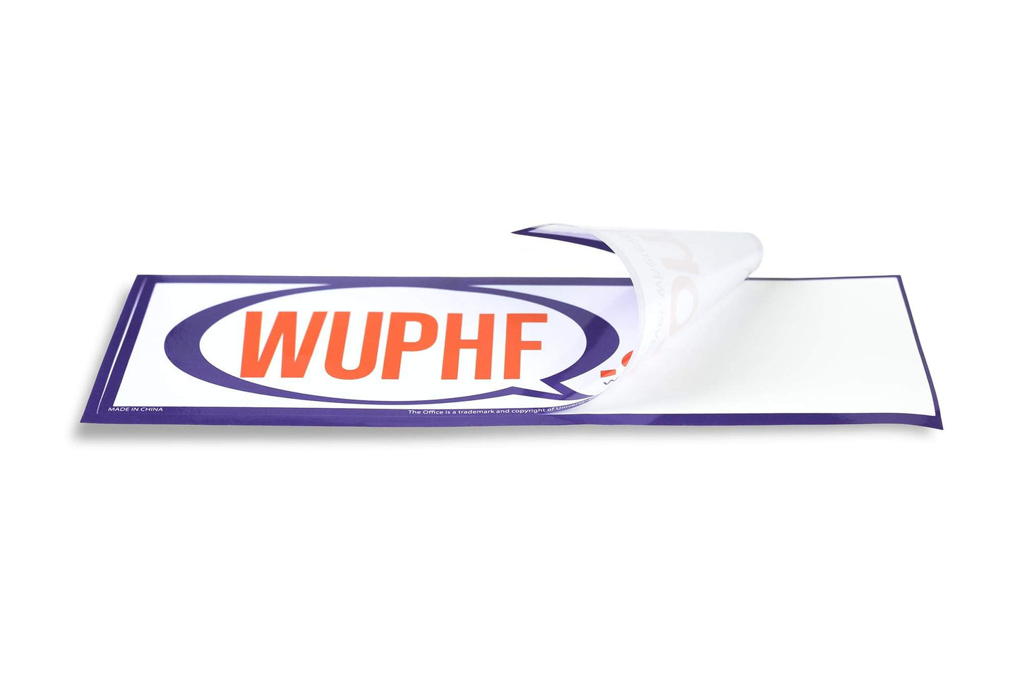The Office Wuphf.Com Sticker - White 8.25-Inch X 2.75 -Inch With Red & Blue Print - Sitcom Social Media Startup Spoof - Great Gift For Hit Comedy Television Series Fans - For Home, Work, School