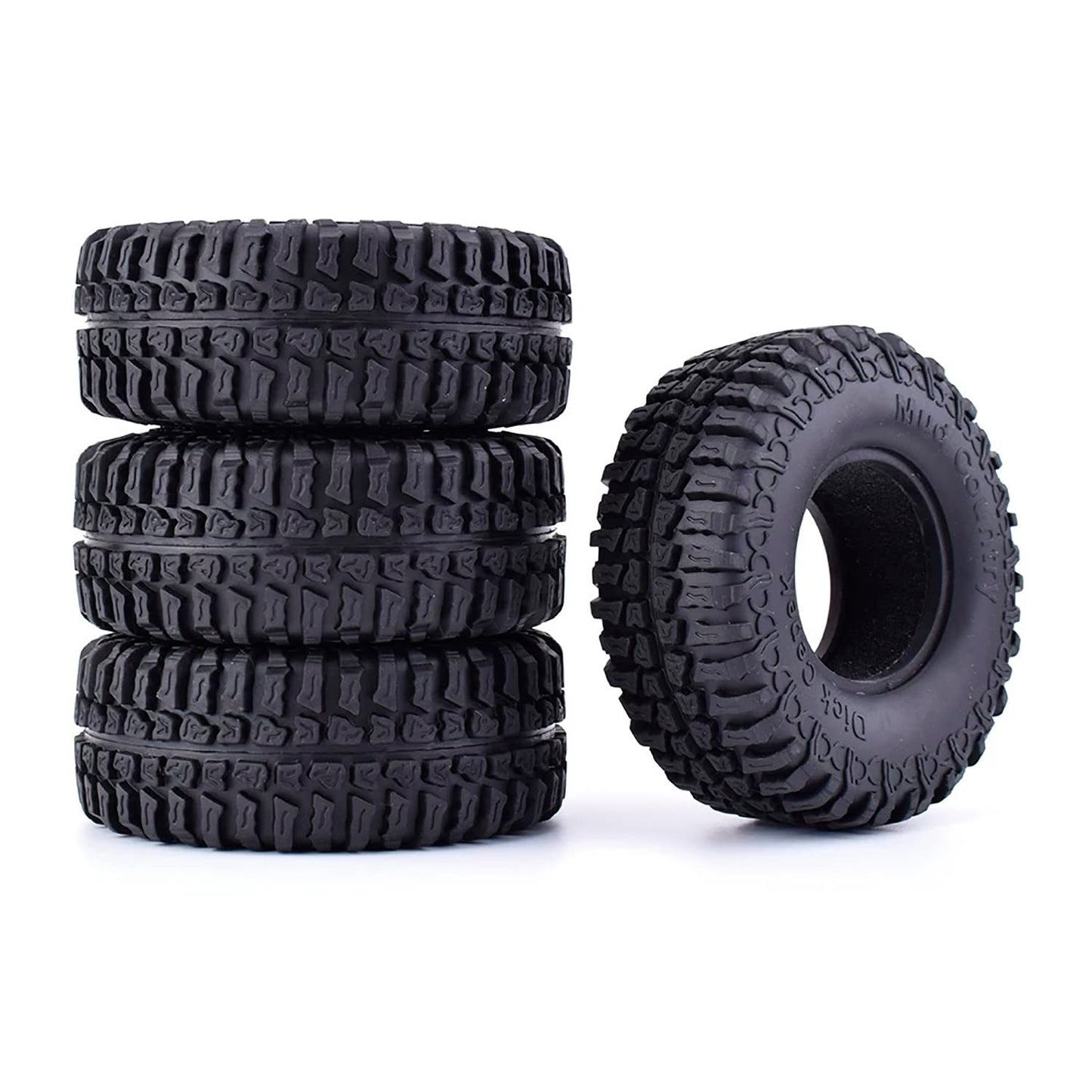 Wonfast 4Pcs Rc Crawler 100Mm Rubber Tires 1.9 Inch Wheels Tyres Set For 1:10 Rc Rock Crawler Car For Axial Scx10 D90 Tf2 Tamiya