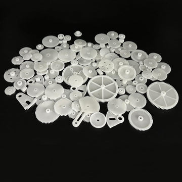 107PCS Small Motor Gears Plastic Gears for Motor RC Car Model Toy DIY Helicopter RC Toy Gear Replacement Module 0.5 (107)