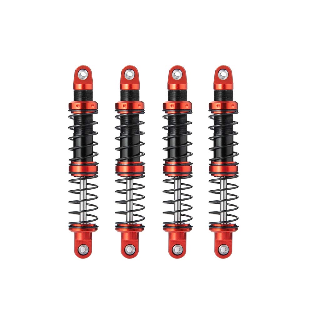 Que-T 4pcs Metal Shock Absorber Damper for 1/10 RC Crawler Car SCX10 D90 TRX4 TRX6 (85mm)