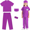 Riorand Doctor Costume For Kids,Toddler Nurse Scrubs Career Day Costume Halloween Dress Up Cosplay For Boys Girls 3-11 Years (Pu