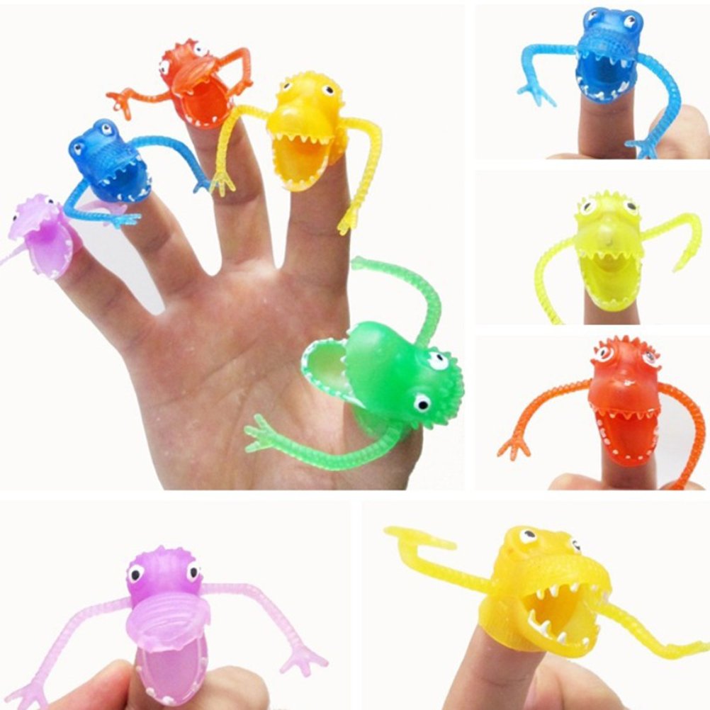 Toyvian 20 Pcs Plastic Finger Monsters For Kids Party Bag Fillers Fun Toys Puppet Show (Random Pattern)