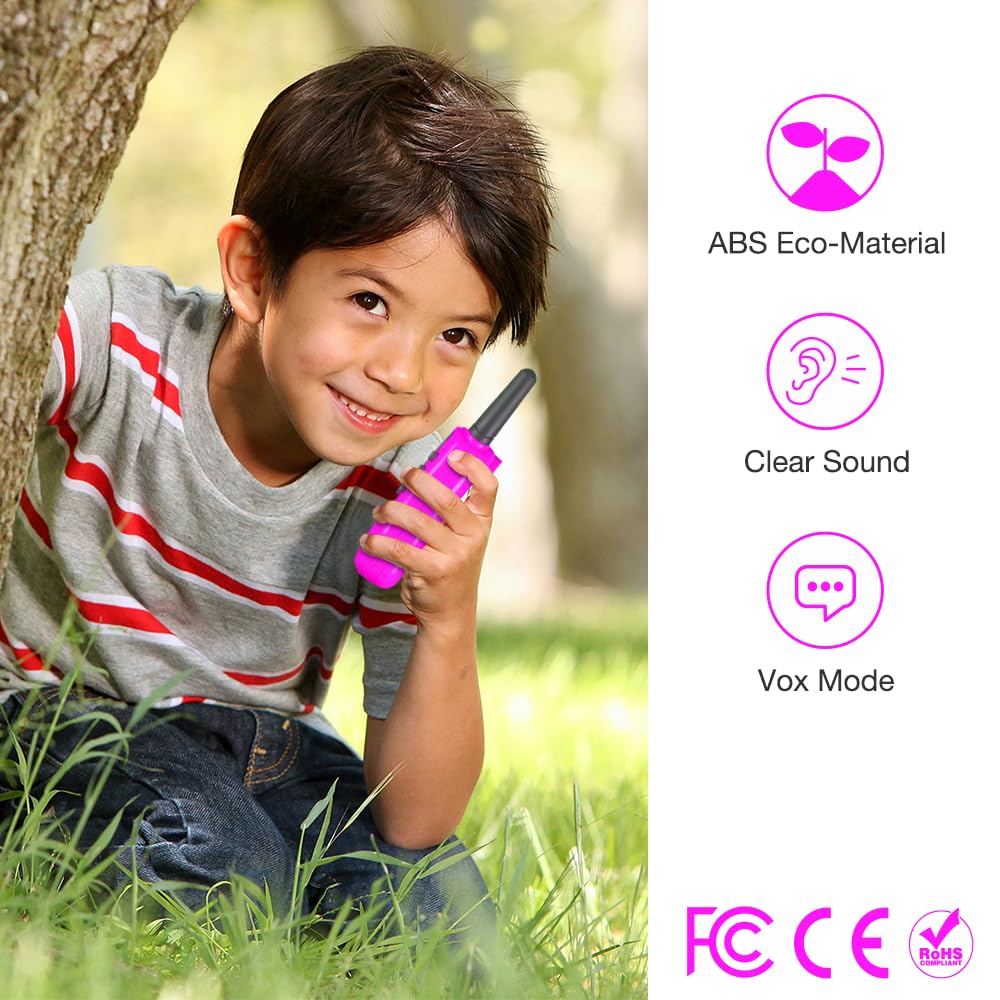 Walkie Talkies For Kids Toys For Boys Girls 4-6, 3 Miles Range Walkie Talkie To Camping, Outdoor 4 Year Old Girl Birthday Gifts For 3 4 5 6 7 Year Old Boy Girl Gifts Age 6-8 (Blue-Purple)