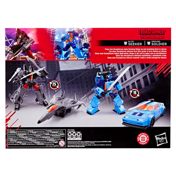 Transformers Studio Series MTMTE Collection Ground Soldier and advanced Seeker 2-Pack Devastation Game Edition 4.5 and 6.5 Inch Action Figures
