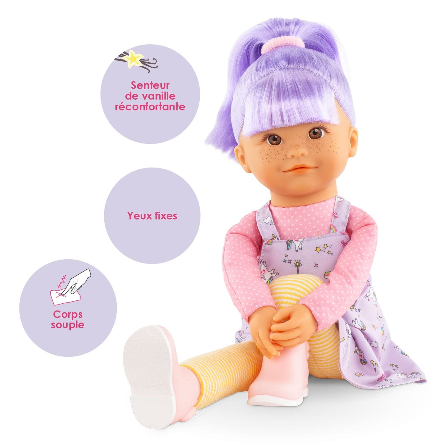 Corolle Rainbow Doll - Iris Rag Doll, Multicolour, Soft Fabric, Perfect for Children, 300040