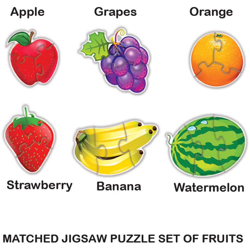 TOYKRAFTT Chunky Infant Floor Puzzle Toy, 3 Piece Puzzles for Kids Age of 2-3 Years, Fruit Puzzles for Toddlers Boys Girls, Educ