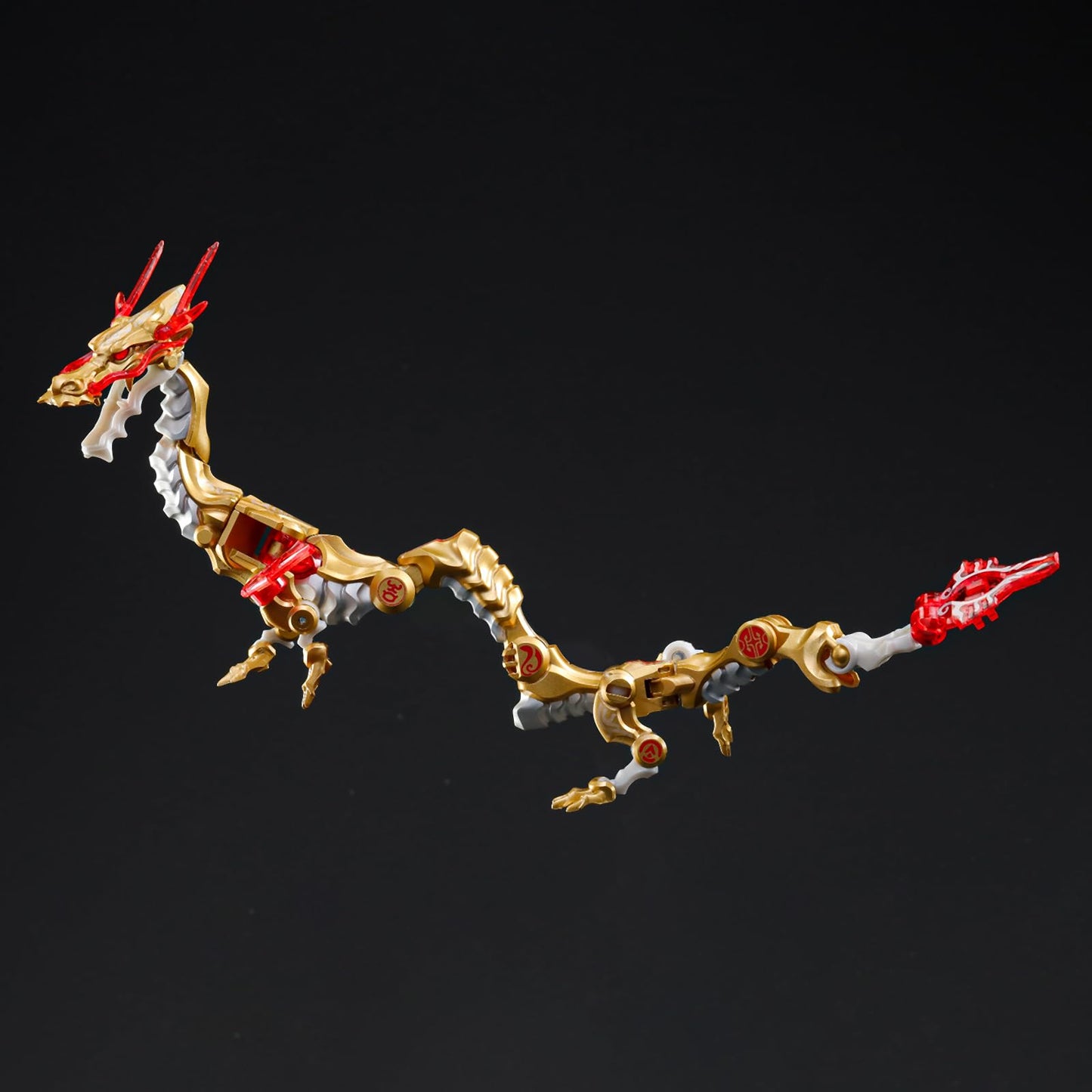 52Toys Infinitybox Ib-04 Chinese Dragon-Golden Dragon Deformation Toys Action Figure, Converting Toys In Mecha And Cube, Perfect Birthday Party Gift For Teens And Adults
