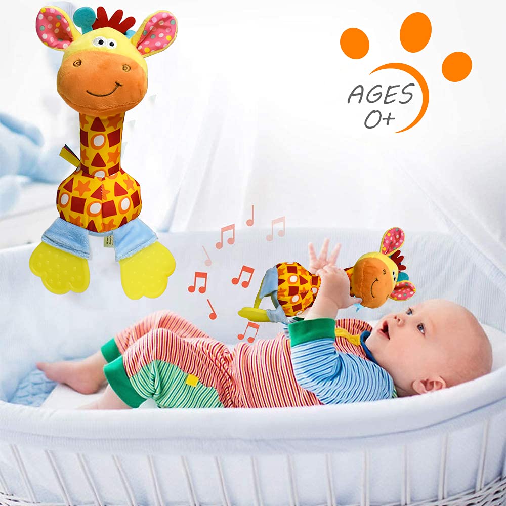 Huadada Baby Soft Rattles Shaker, Infant Developmental Hand Grip Baby Toys, Baby Sensory Learning Toys With Teether, Sounds For Baby And Stuff From 3-6-9-12 Months Old