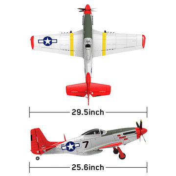Ssccgym Extra Large 29.5'' 750Mm P51 P51D Mustang Remote Control Combat Aircraft 4Ch Double Battery Aerobatic Brushless Rc Aircr