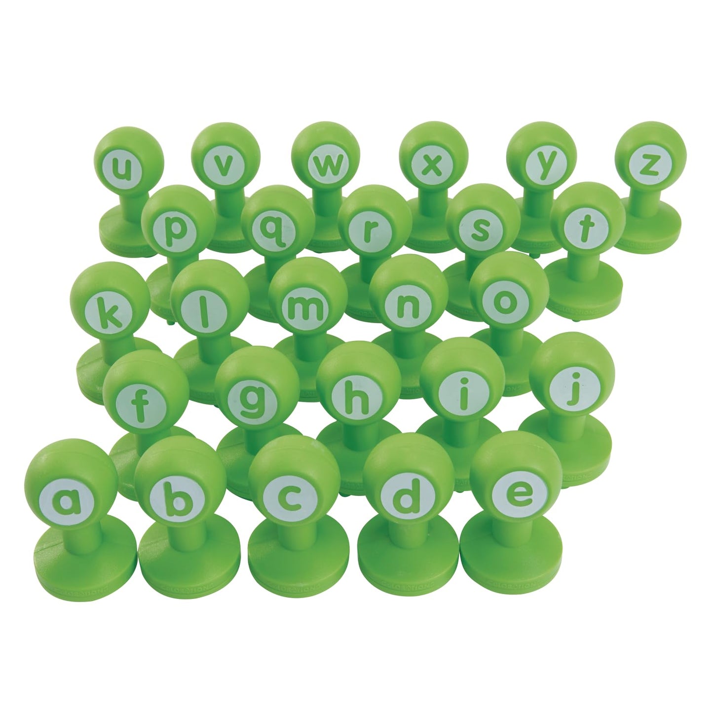 Colorations Alphabet Dough Stampers Set, Lowercase Letters, 26 Letter Stamps for Toddlers & Preschool Kids, Learn ABC & Spelling