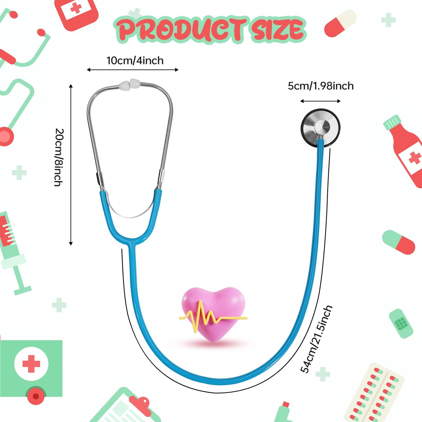 Erdogly Kids Stethoscope, Real Working Nursing Stethoscope For Kids, Doctor Game Toy For Boys, Girls Doctor Nurse Cosplay Costum