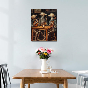 TUMOVO Paint by Numbers Kit - Skeletons Playing Violin, Acrylic, 16x20 Inch, DIY Oil Painting for Home Wall Decoration
