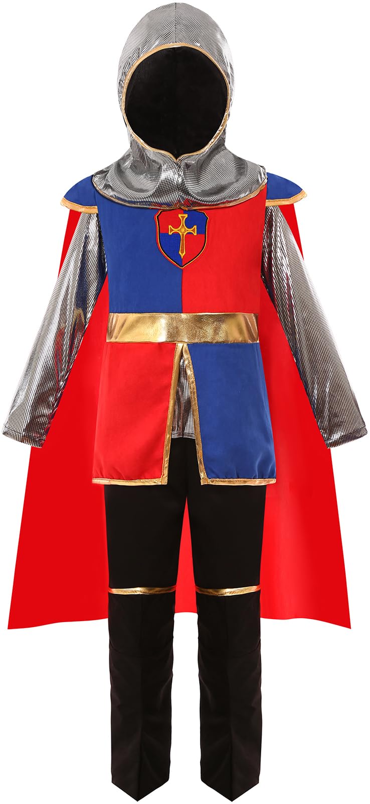 SIZGAROOT Knight Costume Kids Boys Medieval Knight Costume Halloween Party Dress Up (6-7 Years)