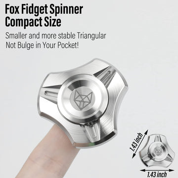 FREELOVE Metal Fidget Spinner for mature-themeds Stainless Steel Heavy Spinning Toys Small Mini 4th Fox Hand Gyro Bearing enhanced Long High Spin Fidget Block CNC Silver