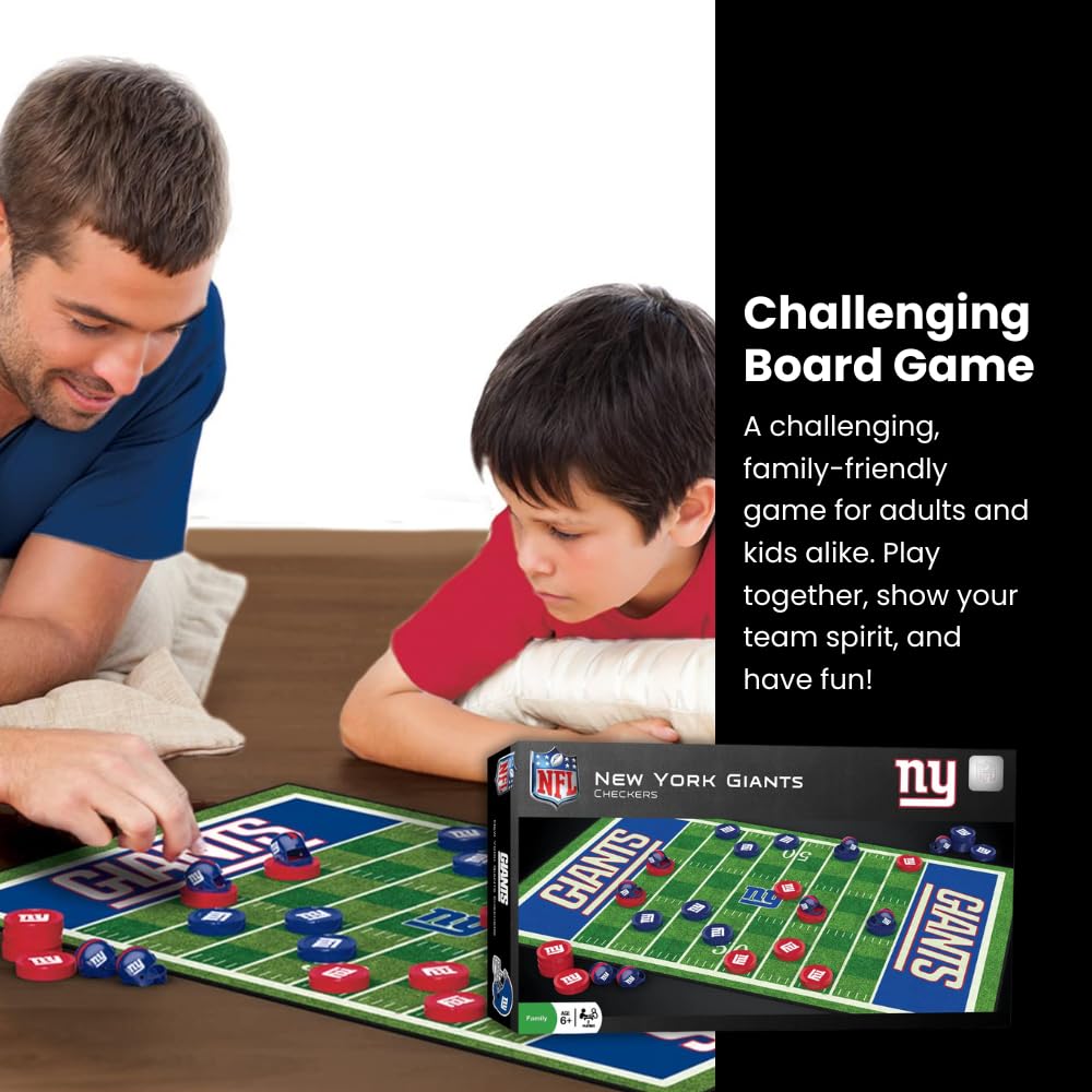 Masterpieces - Nfl Checkers, Officially Licensed Carolina Panthers Football Board Game For 2 Players, Family Fun For Kids & Adul