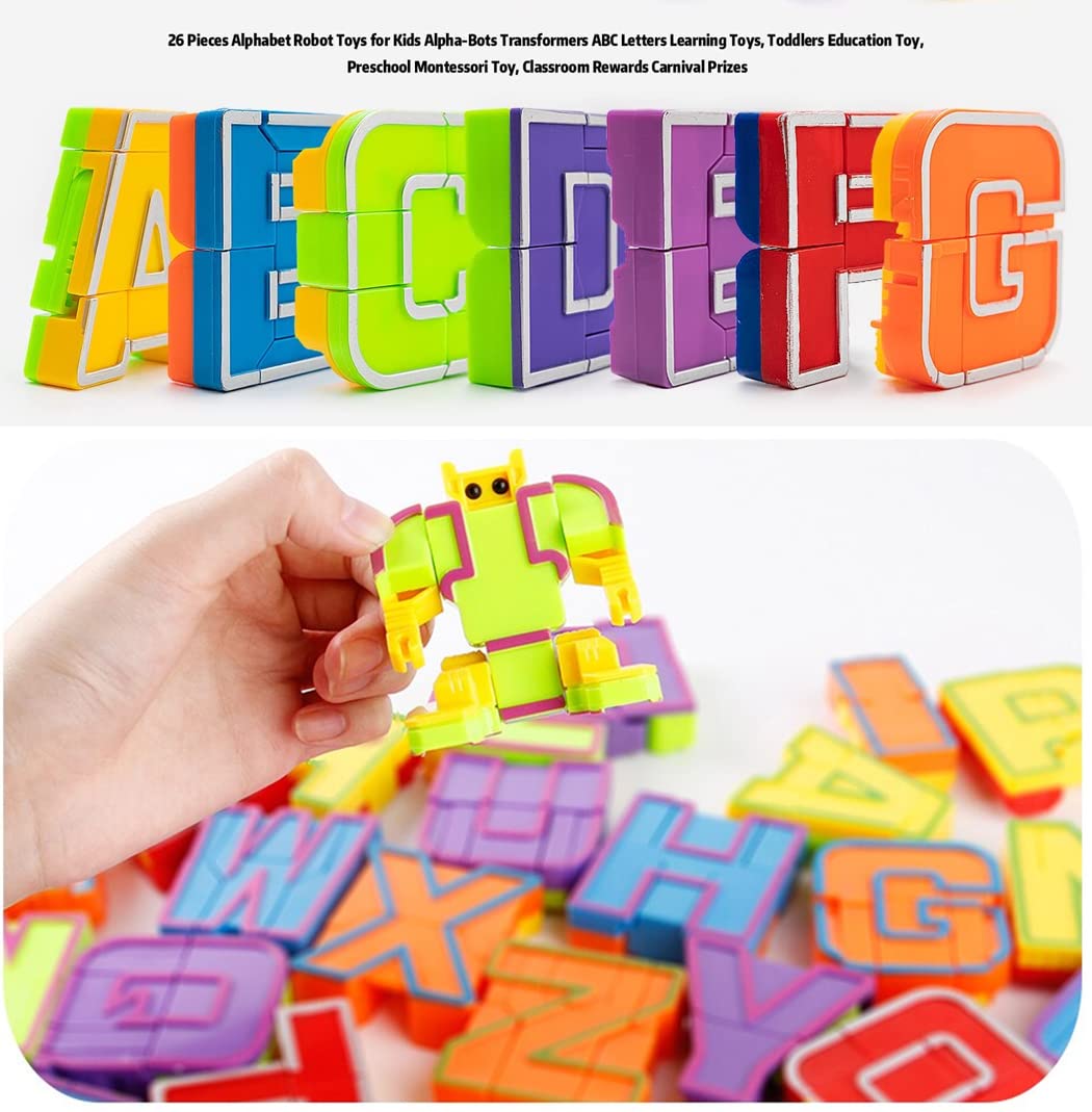 Alphabet Transforming Abc Letters Robots - 26 Piece Alphabots Learning Toys For Toddlers & Preschoolers Classroom Prizes Party Favors