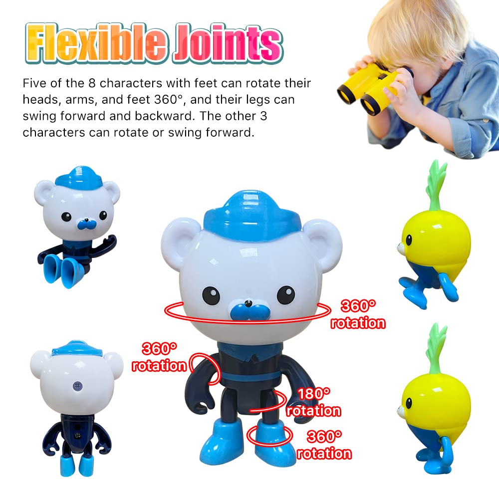 Sinteta Chanecall Action Figures Toy, 8 Pcs Cake Topper Figures Decorations, Mini Animals Figurines Playset, Ocean Educational T